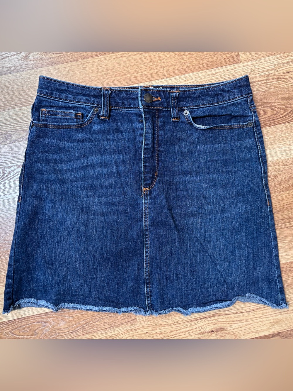 Universal Thread Womens Denim Mini Skirt Blue Size 6 28 Raw Hem
